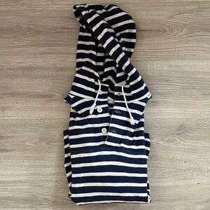 J. Crew Navy and White Striped Pullover